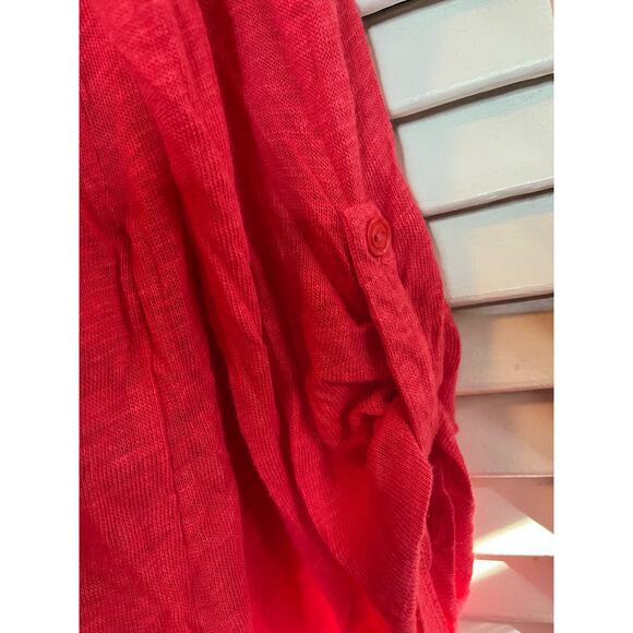 Cable & Gauge linen blend tunic M convertible sleeves coral fall work casual - Picture 3 of 5